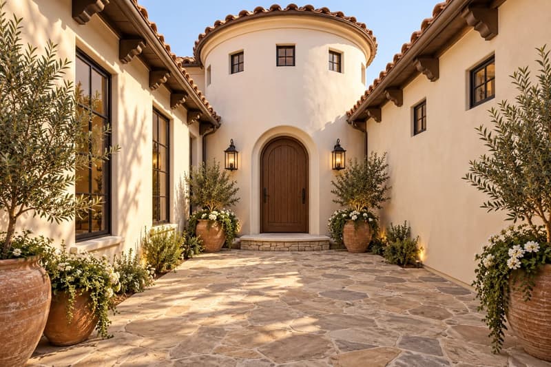 Rendering: Entry courtyard